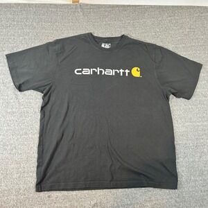 Carhartt Graphic Shirt Spellout‎ Logo Loose Fit Workwear Casual Mens XL Black